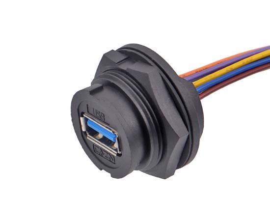 E16 USB 母带电子线板后插座(卡扣式)