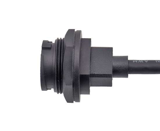 E16 HDMI 母板后/公弯式 带线插座(卡扣式)}