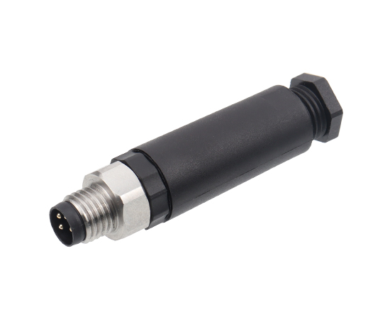 M8直式针型塑胶插头 螺钉压接 316不锈钢螺钉