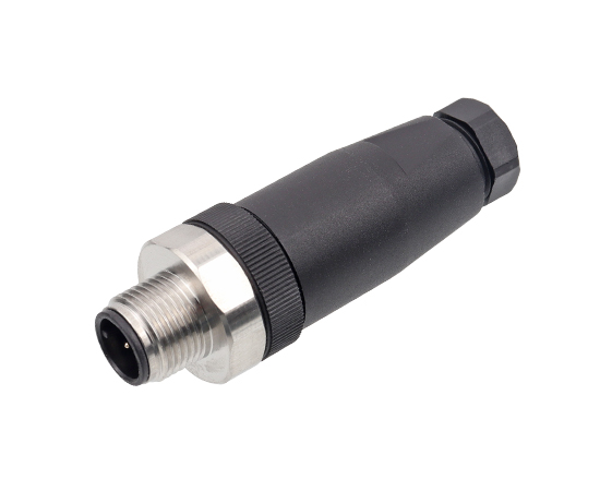 M12直式针型塑胶插头 螺钉式 316不锈钢螺钉