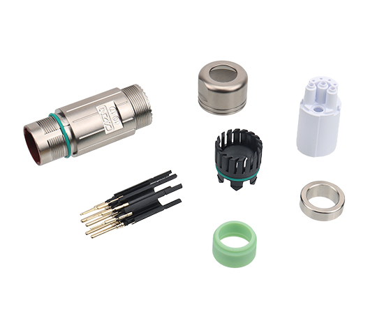 M923电源直式针型金属对接组装式插头 压接式}