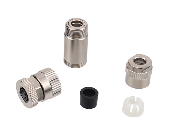 M8直式孔型金属插头 焊线式}