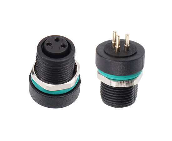 M8板后安装孔型插座 插板式 螺牙M10x0.75 全塑快插款}