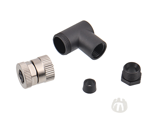 M8弯式孔型塑胶插头 焊线式}