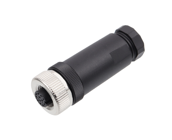 M12直式孔型塑胶插头 焊线式