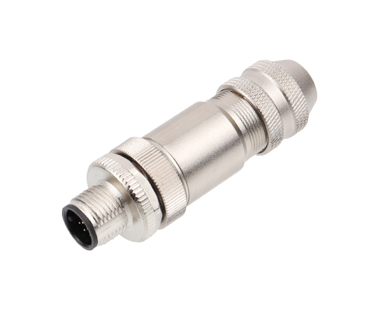 M12直式针型金属插头 焊线式