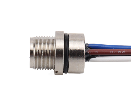 M8板后安装孔型插座 焊线式(内置灌胶) 螺牙M10X0.75}