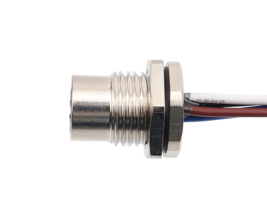 M8板后安装孔型插座 焊线式(内置灌胶) 螺牙M11X1}