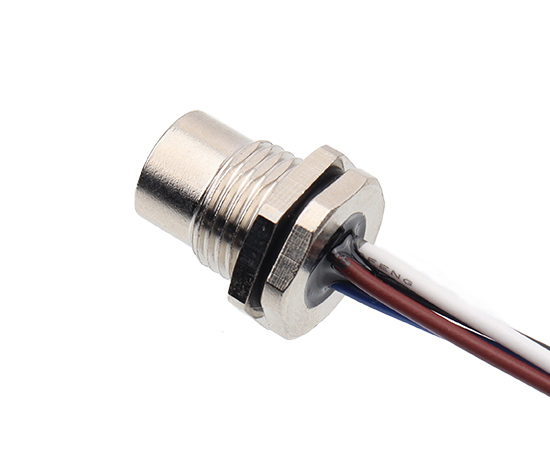 M8板后安装孔型插座 焊线式(内置灌胶) 螺牙M11X1}