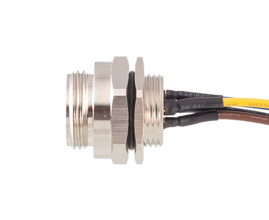 7/8板前安装针型插座 焊线式(内置灌胶) 螺牙PG13.5}